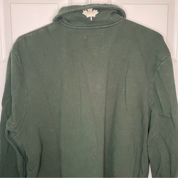 Roots Forest Green 1/4 Zip Cabin Pullover Sweater Sweatshirt Extra Large - Picture 7 of 7